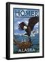 Bald Eagle and Eaglets - Homer, Alaska-Lantern Press-Framed Art Print