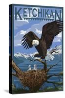 Bald Eagle & Chicks - Ketchikan, Alaska-Lantern Press-Stretched Canvas