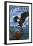 Bald Eagle & Chicks - Ketchikan, Alaska-Lantern Press-Framed Art Print