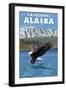 Bald Eagle Diving, Fairbanks, Alaska-Lantern Press-Framed Art Print