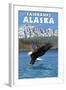 Bald Eagle Diving, Fairbanks, Alaska-Lantern Press-Framed Art Print