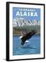 Bald Eagle Diving, Fairbanks, Alaska-Lantern Press-Framed Art Print