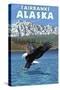 Bald Eagle Diving, Fairbanks, Alaska-Lantern Press-Stretched Canvas