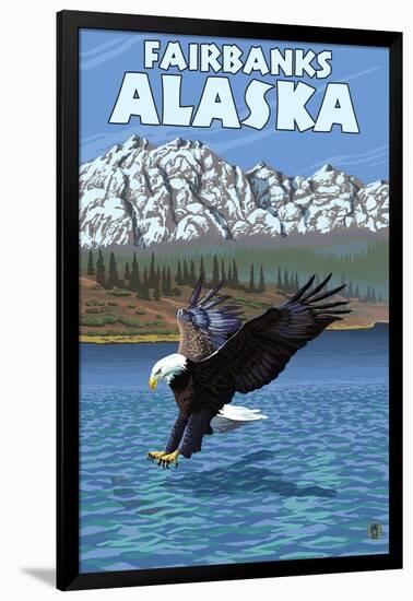 Bald Eagle Diving, Fairbanks, Alaska-Lantern Press-Framed Art Print