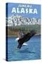 Bald Eagle Diving, Juneau, Alaska-Lantern Press-Stretched Canvas