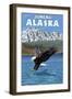 Bald Eagle Diving, Juneau, Alaska-Lantern Press-Framed Art Print