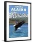 Bald Eagle Diving, Juneau, Alaska-Lantern Press-Framed Art Print
