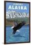 Bald Eagle Diving, Juneau, Alaska-Lantern Press-Framed Art Print