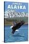 Bald Eagle Diving, Juneau, Alaska-Lantern Press-Stretched Canvas