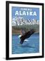 Bald Eagle Diving, Juneau, Alaska-Lantern Press-Framed Art Print