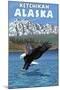 Bald Eagle Diving, Ketchikan, Alaska-Lantern Press-Mounted Art Print
