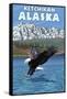 Bald Eagle Diving, Ketchikan, Alaska-Lantern Press-Framed Stretched Canvas