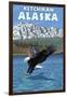 Bald Eagle Diving, Ketchikan, Alaska-Lantern Press-Framed Art Print