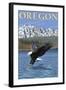 Bald Eagle Diving, Oregon-Lantern Press-Framed Art Print