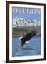 Bald Eagle Diving, Oregon-Lantern Press-Framed Art Print