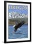 Bald Eagle Diving, Oregon-Lantern Press-Framed Art Print