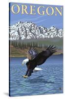 Bald Eagle Diving, Oregon-Lantern Press-Stretched Canvas