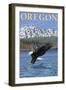 Bald Eagle Diving, Oregon-Lantern Press-Framed Art Print