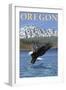 Bald Eagle Diving, Oregon-Lantern Press-Framed Art Print