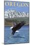 Bald Eagle Diving, Oregon-Lantern Press-Mounted Art Print