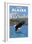 Bald Eagle Diving, Sitka, Alaska-Lantern Press-Framed Art Print