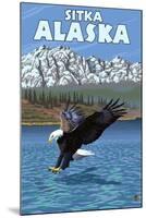 Bald Eagle Diving, Sitka, Alaska-Lantern Press-Mounted Art Print