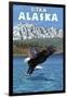 Bald Eagle Diving, Sitka, Alaska-Lantern Press-Framed Art Print