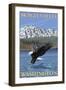 Bald Eagle Diving, Skagit Valley, Washington-Lantern Press-Framed Art Print
