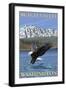 Bald Eagle Diving, Skagit Valley, Washington-Lantern Press-Framed Art Print