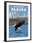 Bald Eagle Diving, Skagway, Alaska-Lantern Press-Framed Art Print