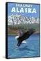 Bald Eagle Diving, Skagway, Alaska-Lantern Press-Framed Stretched Canvas
