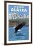 Bald Eagle Diving, Skagway, Alaska-Lantern Press-Framed Art Print