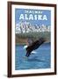 Bald Eagle Diving, Skagway, Alaska-Lantern Press-Framed Art Print