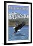 Bald Eagle Diving, West Yellowstone, Montana-Lantern Press-Framed Art Print