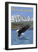 Bald Eagle Diving, West Yellowstone, Montana-Lantern Press-Framed Art Print