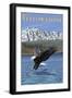 Bald Eagle Diving, West Yellowstone, Montana-Lantern Press-Framed Art Print