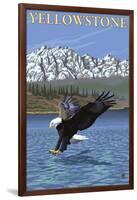 Bald Eagle Diving, Yellowstone National Park-Lantern Press-Framed Art Print