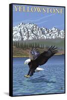 Bald Eagle Diving, Yellowstone National Park-Lantern Press-Framed Stretched Canvas