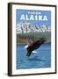 Bald Eagle Diving, Yukon, Alaska-Lantern Press-Framed Art Print