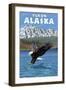 Bald Eagle Diving, Yukon, Alaska-Lantern Press-Framed Art Print