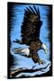 Bald Eagle - Scratchboard-Lantern Press-Stretched Canvas