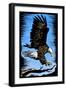 Bald Eagle - Scratchboard-Lantern Press-Framed Art Print