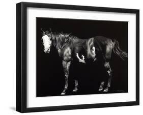 Bald-Faced Broodmare-Julie Chapman-Framed Art Print