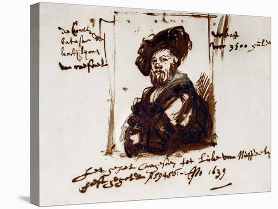 Baldassare Castiglione, Author of Il Cortegiano, the Book About the Perfect Courtier, 1639-Rembrandt van Rijn-Stretched Canvas