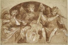 Trois anges musiciens dans une lunette-Baldassare Franceschini-Framed Stretched Canvas