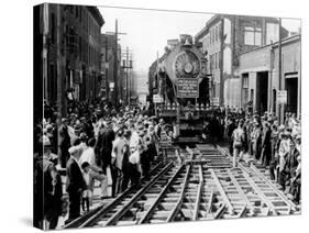 Baldwin Locomotive Down Vine Street, Philadelphia, Pennsylvania-null-Stretched Canvas