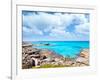 Balearic Formentera Island in Escalo Rocky Beach and Turquoise Sea-Natureworld-Framed Premium Photographic Print