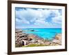 Balearic Formentera Island in Escalo Rocky Beach and Turquoise Sea-Natureworld-Framed Premium Photographic Print