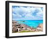 Balearic Formentera Island in Escalo Rocky Beach and Turquoise Sea-Natureworld-Framed Photographic Print