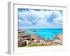 Balearic Formentera Island in Escalo Rocky Beach and Turquoise Sea-Natureworld-Framed Photographic Print